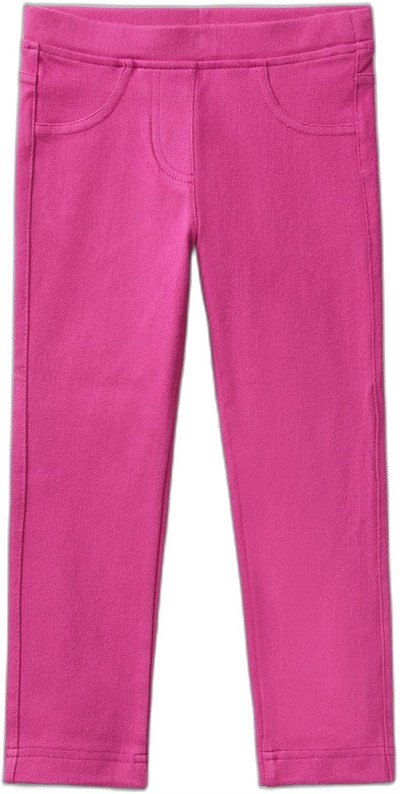 United Colors of Benetton Arka Cebi Logo İşlemeli Beli Lastikli Dar Kesim Pantolon Pantolon Kız çocuk