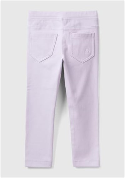 United Colors of Benetton Arka Cebi Logo İşlemeli Beli Lastikli Dar Kesim Pantolon Pantolon Kız çocuk