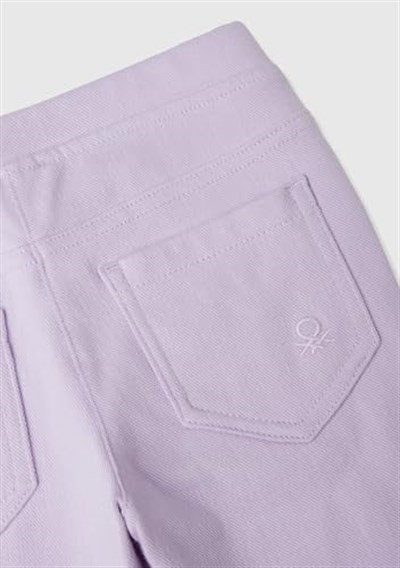 United Colors of Benetton Arka Cebi Logo İşlemeli Beli Lastikli Dar Kesim Pantolon Pantolon Kız çocuk