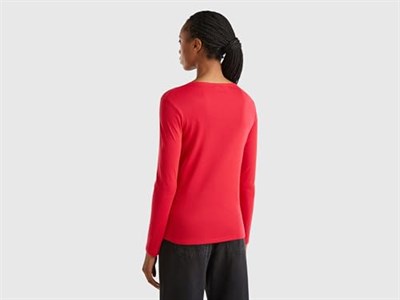 United Colors of Benetton Basic Bisiklet Yaka Uzun Kollu T-Shirt T-Shirt Kadın