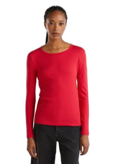 United Colors of Benetton Basic Bisiklet Yaka Uzun Kollu T-Shirt T-Shirt Kadın