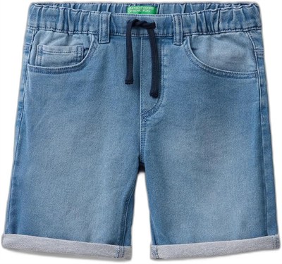 United Colors of Benetton Erkek Çocuk Logolu Rahat Denim Şort