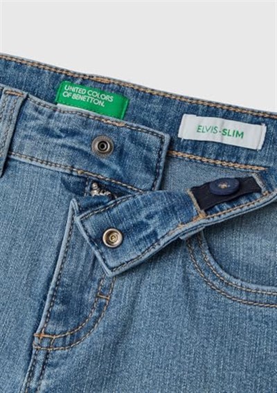 United Colors of Benetton Erkek Çocuk 5 Cepli Eco-Recycle Slim Fit Denim Pantolon