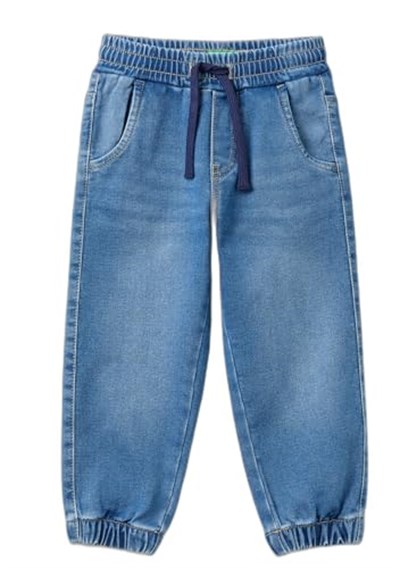 United Colors Of Benetton Erkek Çocuk Arka Cebi Logolu Lastik Paça Ağartılmış Denim Pantolon - Seçenekler: 4-5 Yıl, 12-18 Ay, 18-24 Ay