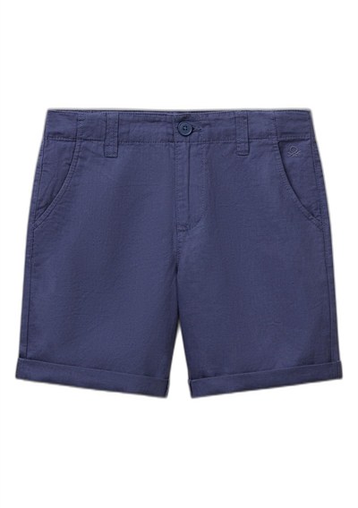 United Colors of Benetton Erkek Çocuk Lacivert Paçası Kıvrılmış Regular Fit Bermuda Şort