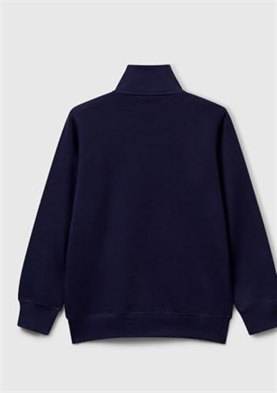 United Colors of Benetton Erkek Çocuk Logolu Sweatshirt Sweatshirt, Lacivert, 7-8 Yaş
