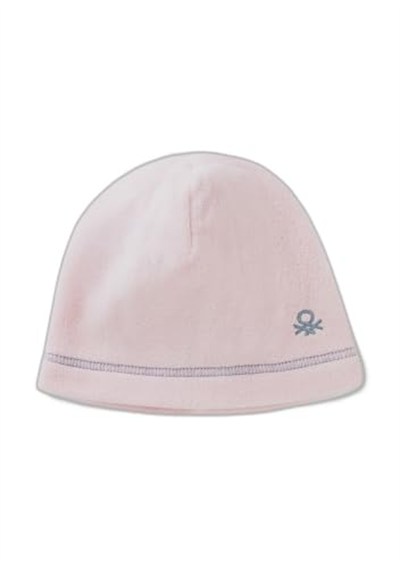 United Colors of Benetton Erkek Çocuk Toz Pembe Logo İşlemeli Yuvarlak Polar Bere