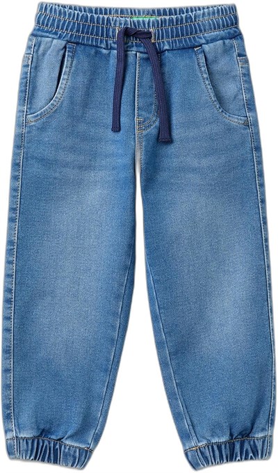 United Colors Of Benetton Erkek Çocuk Arka Cebi Logolu Lastik Paça Ağartılmış Denim Pantolon - Seçenekler: 4-5 Yıl, 12-18 Ay, 18-24 Ay