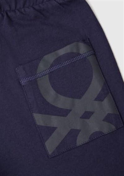 United Colors of Benetton Erkek Çocuk Benetton Logo Bermuda Penye Şort