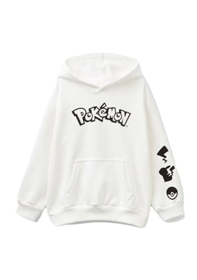 United Colors of Benetton Erkek Çocuk Pokemon Baskılı Önü Cepli Sweatshirt Sweatshirt