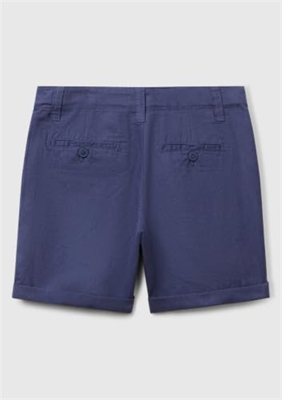 United Colors of Benetton Erkek Çocuk Lacivert Paçası Kıvrılmış Regular Fit Bermuda Şort