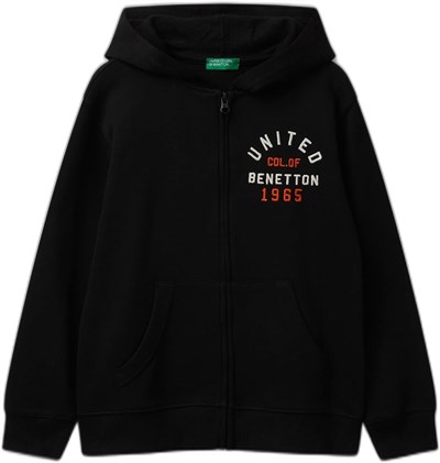 United Colors of Benetton Erkek Çocuk Pembe-Lila Önü Logo Detaylı Fermuarlı Kapüşonlu Sweatshirt, 225A3J68C505C - Seçenekler: 6-7 Yıl, 7-8 Yıl