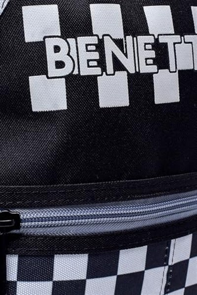 United Colors of Benetton Erkek Çocuk Anaokul Tekerlekli Çanta Seti BNT798320 Siyah-Beyaz STD