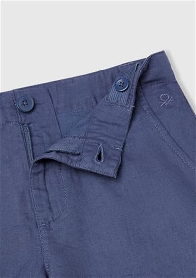 United Colors of Benetton Erkek Çocuk Lacivert Paçası Kıvrılmış Regular Fit Bermuda Şort