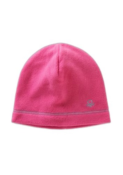 United Colors of Benetton Erkek Çocuk Pembe Logolu Polar Bere