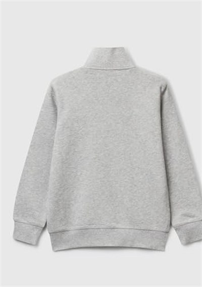 United Colors of Benetton Erkek Çocuk Logolu Sweatshirt Sweatshirt, Gri Melanj, 6-7 Yaş