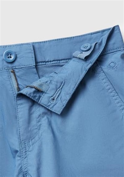 United Colors of Benetton Erkek Çocuk Beyaz Cepli Regular Fit Denim Bermuda Şort