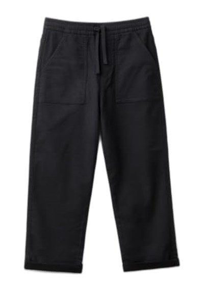 United Colors of Benetton Erkek Çocuk Siyah Arka Cebi Logo İşlemeli Dört Cepli Jogger Pantolon