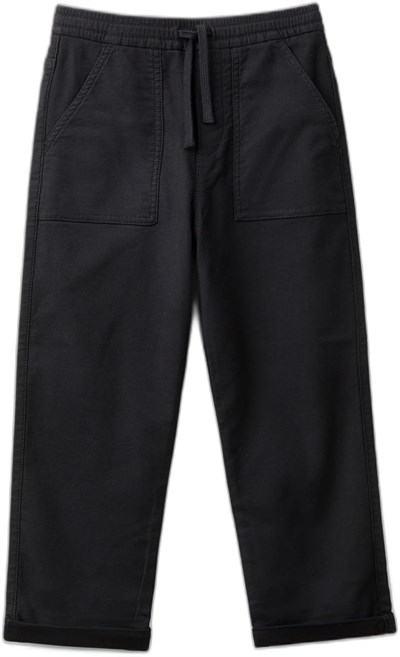 United Colors of Benetton Erkek Çocuk Siyah Arka Cebi Logo İşlemeli Dört Cepli Jogger Pantolon