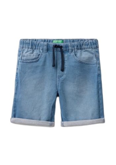 United Colors of Benetton Erkek Çocuk Logolu Rahat Denim Şort
