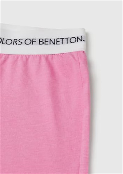 United Colors of Benetton Erkek Çocuk Pembe Logo Şeritli T-Shirt - Jogger Takım