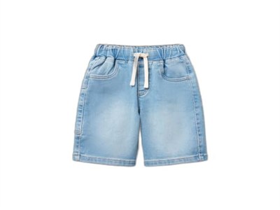 United Colors of Benetton Erkek Çocuk Açık Denim Yan Cebi Logo İşlemeli Büzgü İpli Denim Bermuda Şort