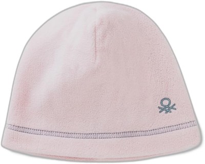 United Colors of Benetton Erkek Çocuk Toz Pembe Logo İşlemeli Yuvarlak Polar Bere