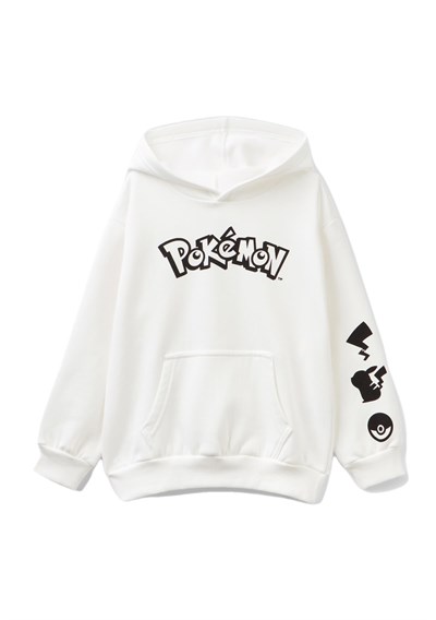 United Colors of Benetton Erkek Çocuk Pokemon Baskılı Önü Cepli Sweatshirt Sweatshirt