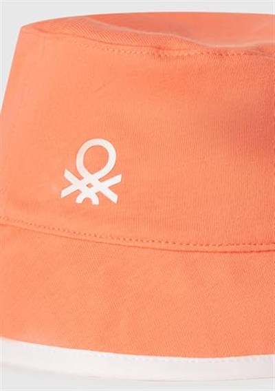 United Colors of Benetton Erkek Çocuk Yavruağzı Desenli Önü Logo Detaylı Çift Taraflı Bucket Şapka