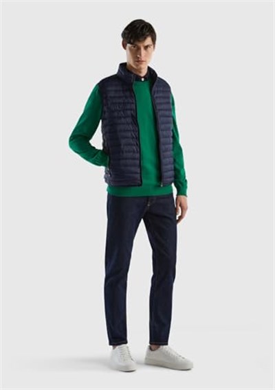 United Colors of Benetton Erkek Pufa Yelek, Lacivert