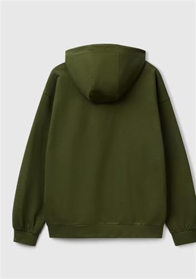 United Colors of Benetton Erkek%100 Pamuk Dar Kesim Fermuarlı Kapüşonlu Sweatshirt