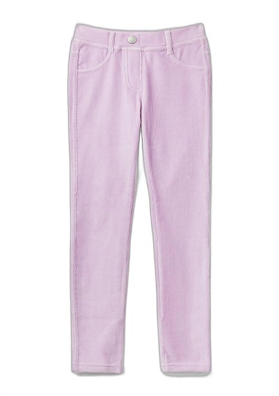 United Colors of Benetton Kadife Jegging Kız Çocuk Tayt, Lila, XL