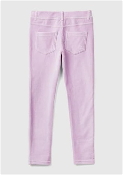 United Colors of Benetton Kadife Jegging Kız Çocuk Tayt, Lila, XL