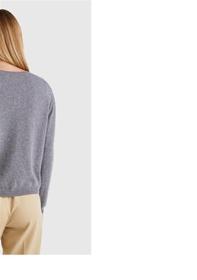 United Colors of Benetton Kadın Siyah Bisiklet Yaka%İnci Düğmeli Merino Hırka