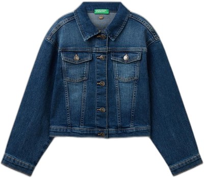 United Colors of Benetton Kız Çocuk Koyu Denim Denim Ceket