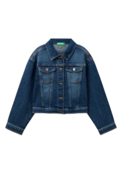 United Colors of Benetton Kız Çocuk Koyu Denim Denim Ceket