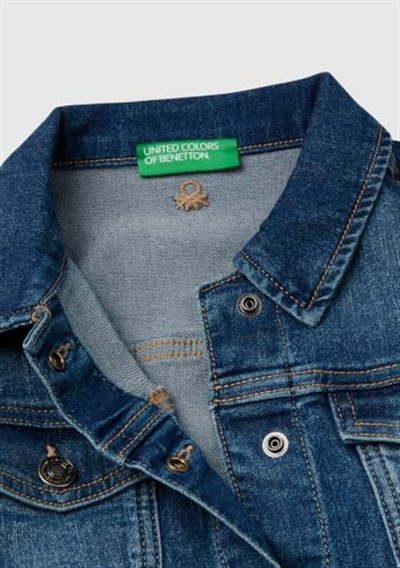 United Colors of Benetton Kız Çocuk Koyu Denim Denim Ceket