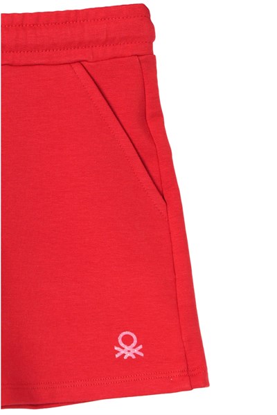 United Colors of Benetton Kız Çocuk Şort BNT-G282 KIRMIZI 10-11 Yaş