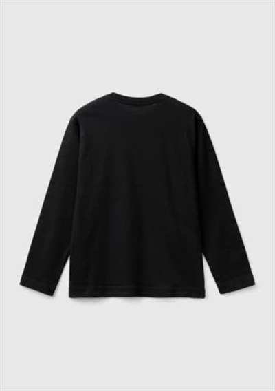 United Colors of Benetton Önü Çok Renkli Logo Baskılı Uzun Kollu T-Shirt T-Shirt Erkek çocuk