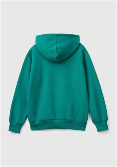 United Colors of Benetton Önü Logo Baskılı Kanguru Cepli Kapüşonlu Sweatshirt Kapüşonlu Sweatshirt Erkek çocuk