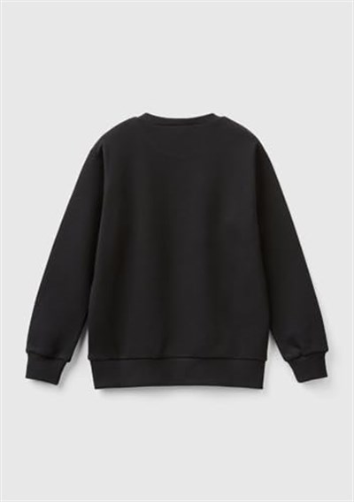 United Colors of Benetton Önü Logo Baskılı Bisiklet Yaka Ribanalı Sweatshirt Sweatshirt Erkek çocuk