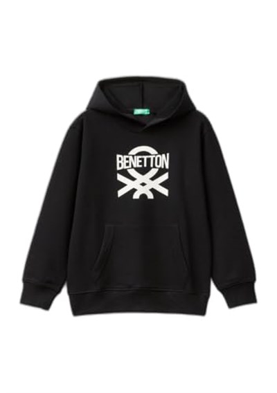 United Colors of Benetton Önü Logo Baskılı Ribanalı Kapüşonlu Sweatshirt Kapüşonlu Sweatshirt Erkek çocuk - Bedenler: S, M, L, XL, EL, KL