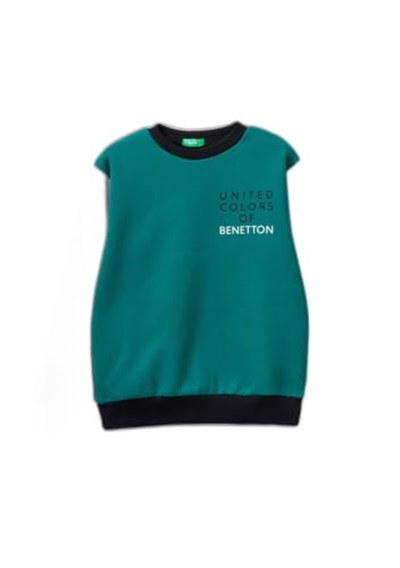 United Colors of Benetton Önü Logo Baskılı Ribanalı Sweatshirt Sweatshirt Erkek çocuk