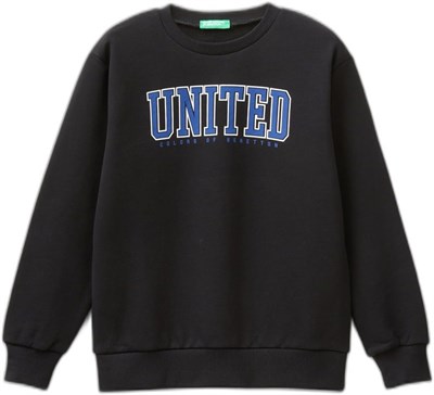United Colors of Benetton Önü Logo Baskılı Bisiklet Yaka Ribanalı Sweatshirt Sweatshirt Erkek çocuk