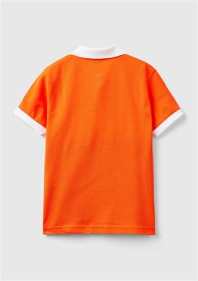 United Colors of Benetton Önü Logo İşlemeli Renk Bloklu Polo Tişört Polo T-Shirt Erkek çocuk