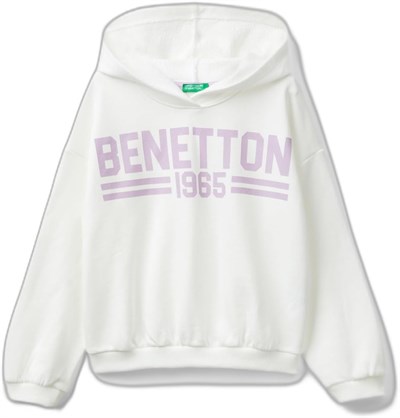 United Colors of Benetton Önü Su Bazlı Logo Baskılı Kapüşonlu Sweatshirt Kapüşonlu Sweatshirt Kız çocuk
