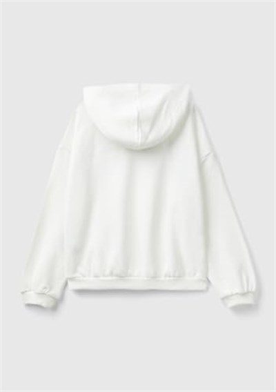 United Colors of Benetton Önü Su Bazlı Logo Baskılı Kapüşonlu Sweatshirt Kapüşonlu Sweatshirt Kız çocuk