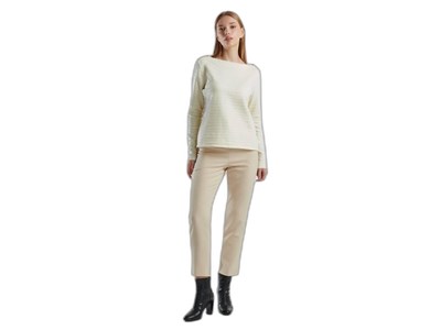 United Colors of Benetton Pamuk Karışımlı Omzu Düğme Detaylı Kayık Yaka Kısa Sweatshirt Sweatshirt Kadın