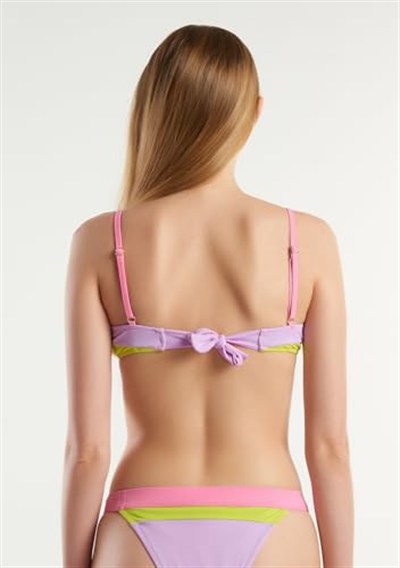 United Colors of Benetton Renk Bloklu Ayarlanabilir Askılı Bağlamalı Bikini Üstü Bikini Kadın