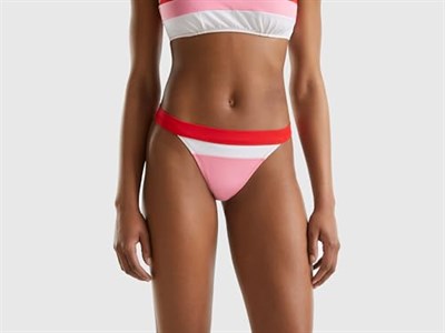United Colors of Benetton Renk Bloklu Brezilya Modeli Normal Bel Bikini Altı Bikini Kadın